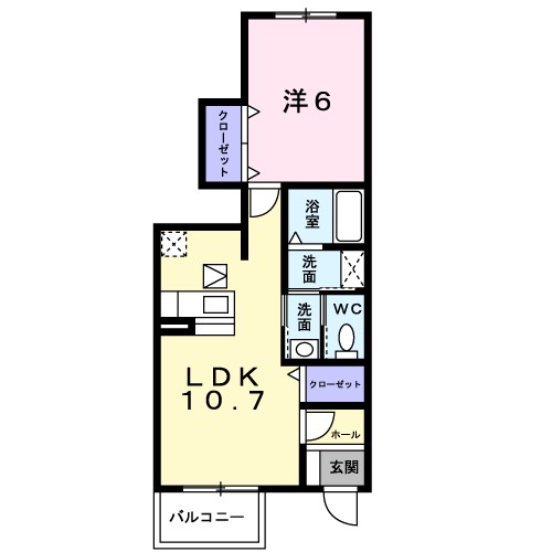 グランブルーＢ 103号室 間取り