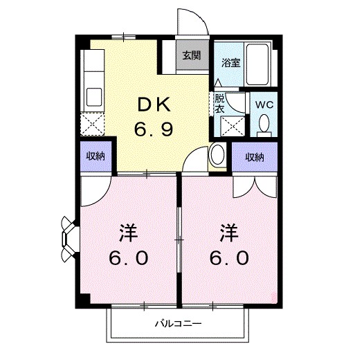 ハイツ西山 103号室 間取り