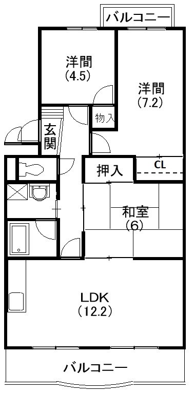 メゾンシャルム 402号室 間取り