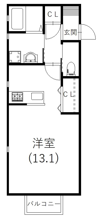 ルルド・M 101号室 間取り