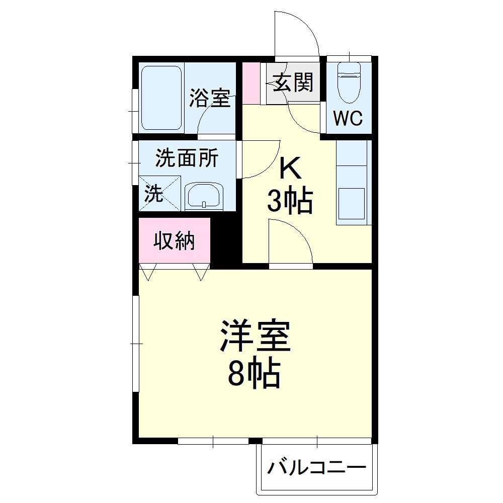 半田ビレッジ８号棟 105号室 間取り