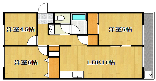 蜆塚ハイツ 205号室 間取り