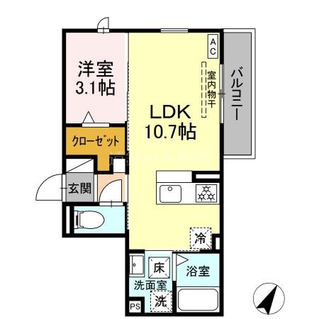 仮）D-ROOM葵西 101号室 間取り