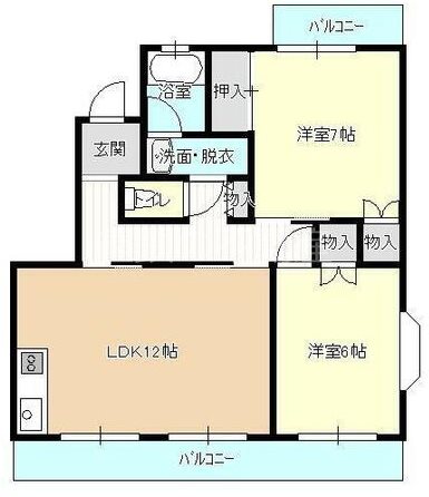 パラシオンマルクⅡ 206号室 間取り