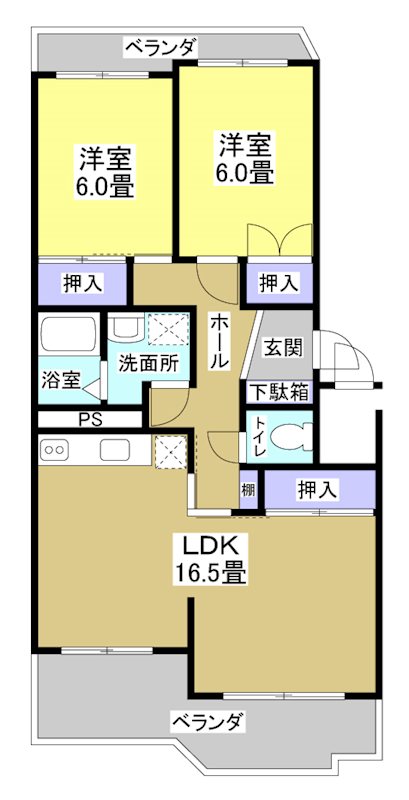 CLASSⅡ 107号室 間取り