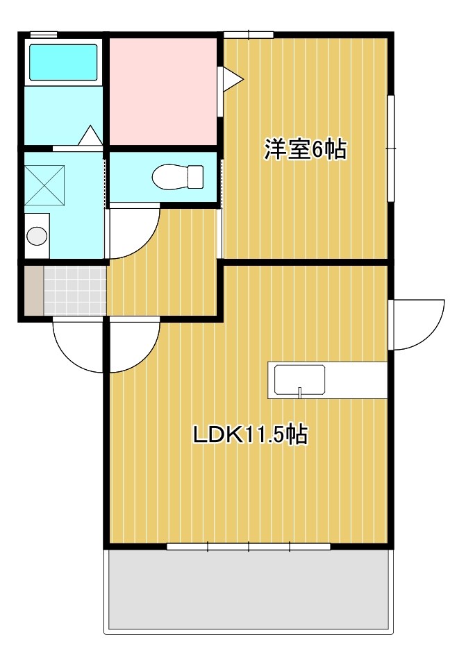 カサロス 101号室 間取り