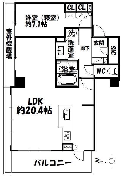 プレミスト浜松中央タワー 401号室 間取り