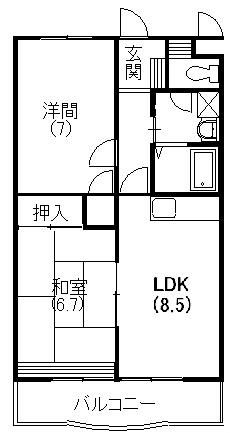 リバティ上島 203号室 間取り