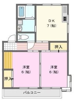 ウエストヒルズA 202号室 間取り