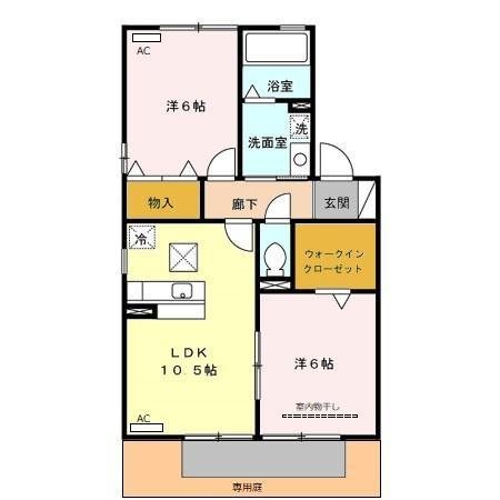 リビングタウン家代の里 C 102号室 間取り