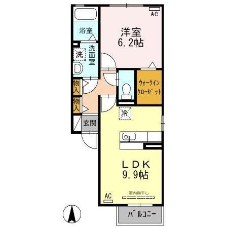 グラン シェモア 201号室 間取り