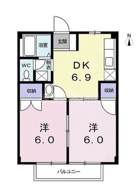 F・OAK 103号室 間取り