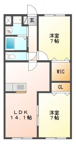 キャメロット 103号室 間取り