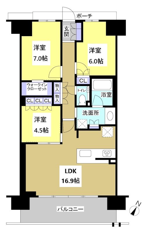 ブライトタウン天竜川駅前フレシア(1107) 間取り図