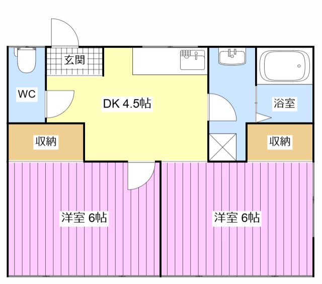 中野町長屋　北棟 間取り