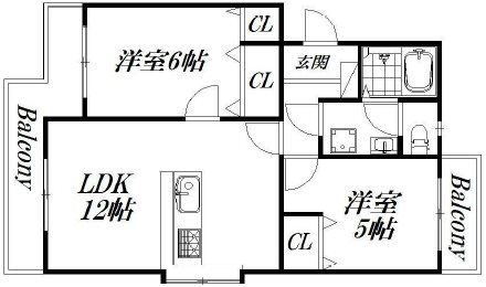 アズニューリノ 302号室 間取り