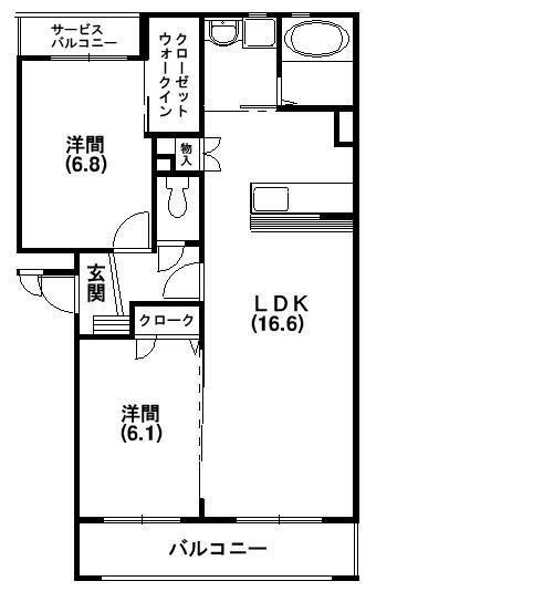 フロレスタハヤシ 102号室 間取り