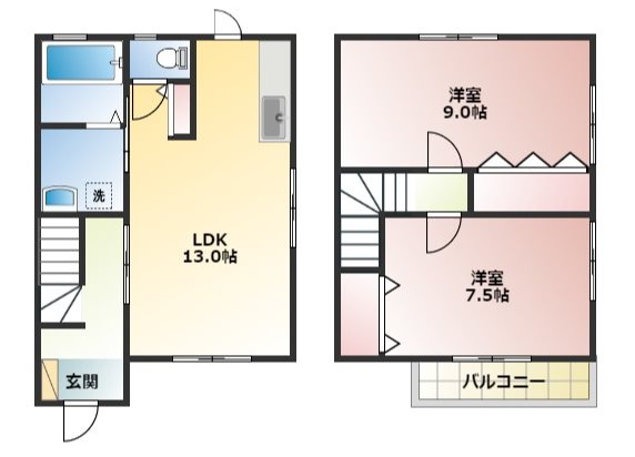 メゾネット可睡A 102号室 間取り