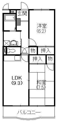 シンフォニー三和Ⅱ 103号室 間取り