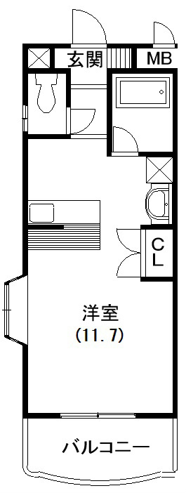 テノン元浜 103号室 間取り