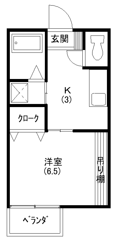 ミニハイツこばやし 2-3号室 間取り