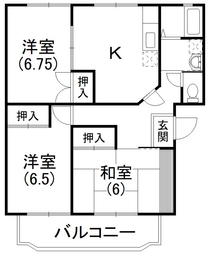 ロイヤルシティマンション初生 203号室 間取り