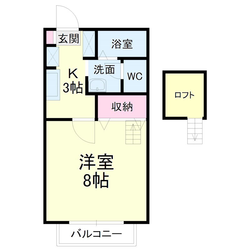 セジュール内藤 202号室 間取り