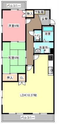 シャトーインTOKAI 406号室 間取り