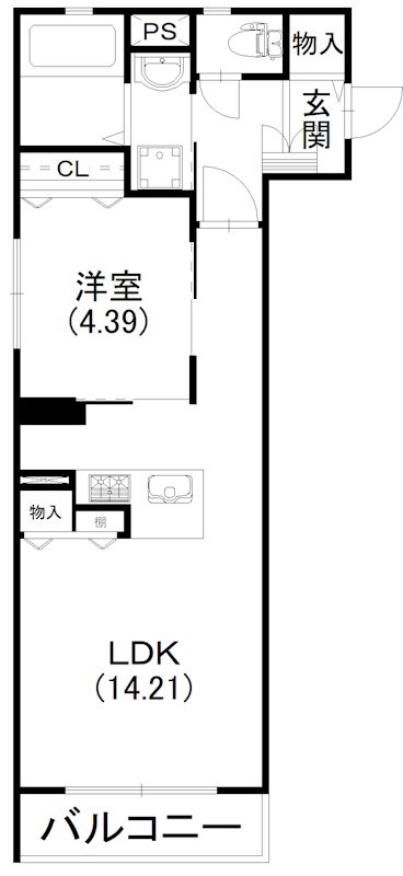 レストリーシェディジョーヴェ 304号室 間取り