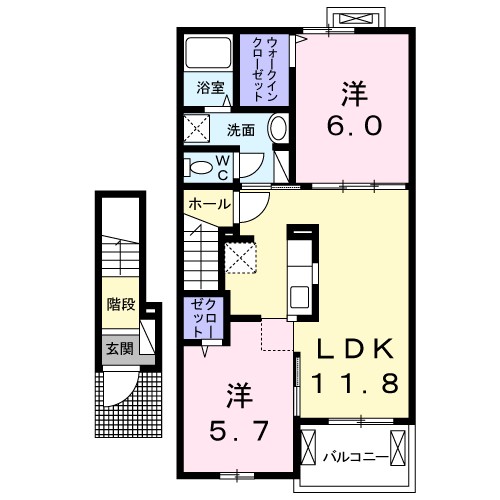 サンライズⅢ 203号室 間取り