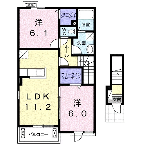 ピフレ 201号室 間取り