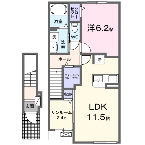 コンフォーティア　トクミツ 203号室 間取り