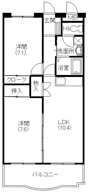 ディアコート布橋 305号室 間取り