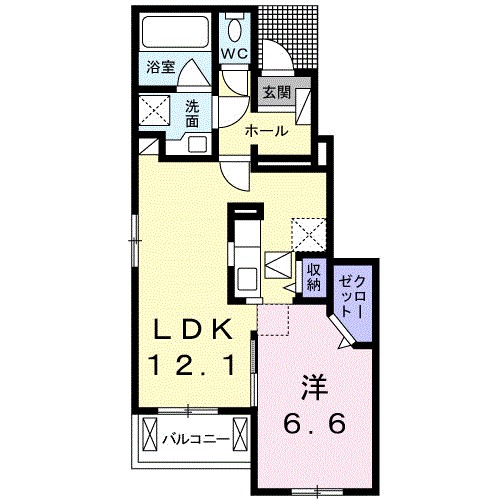 アムールⅢ 105号室 間取り