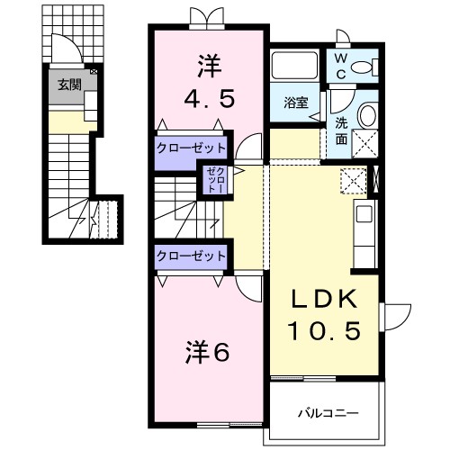 サラスワティＢ 201号室 間取り