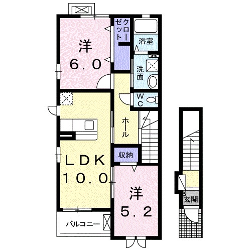 ハピネスハウスＫ 201号室 間取り