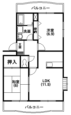 プレステージアスター 401号室 間取り