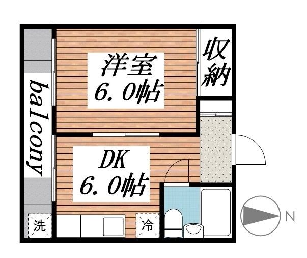 西部第３ハイツ A204号室 間取り