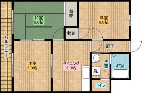 クリスタルパレス 106号室 間取り