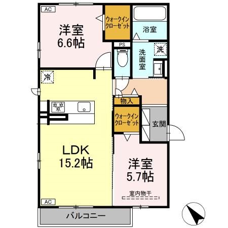 Deサーン　A棟 203号室 間取り