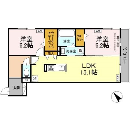 Deサーン　B棟 間取り図