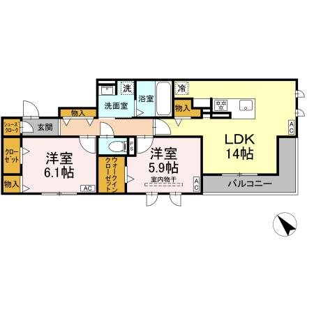 Deサーン　B棟 間取り図