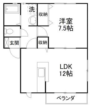 エスポワールⅡ 202号室 間取り