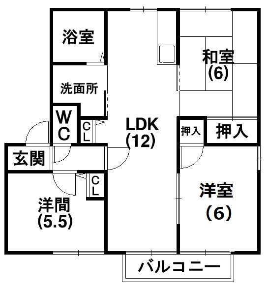 ガーデンハイツ四ツ池A 202号室 間取り