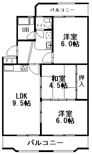 サンライズ竹しま 302号室 間取り