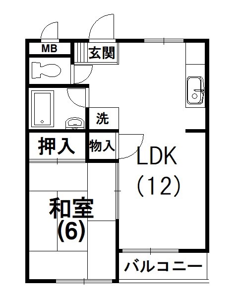 ハイツ魚妻パートⅠ 202号室 間取り