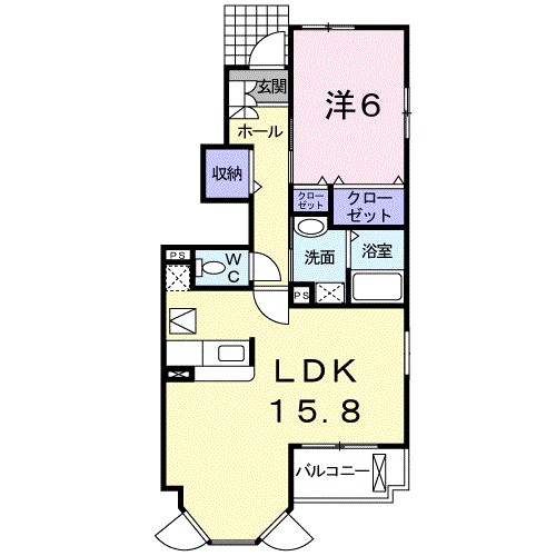 プログレス　Ⅰ 101号室 間取り