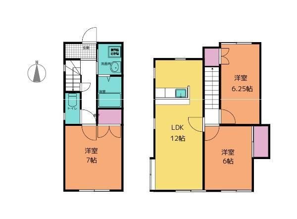 テラスハウス西貝塚 間取り図
