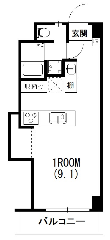 サンリバーハイツ 205号室 間取り