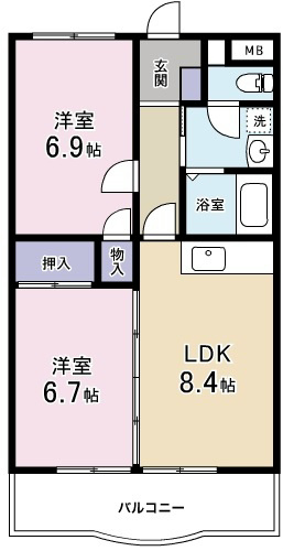 マンションマスカット 405号室 間取り